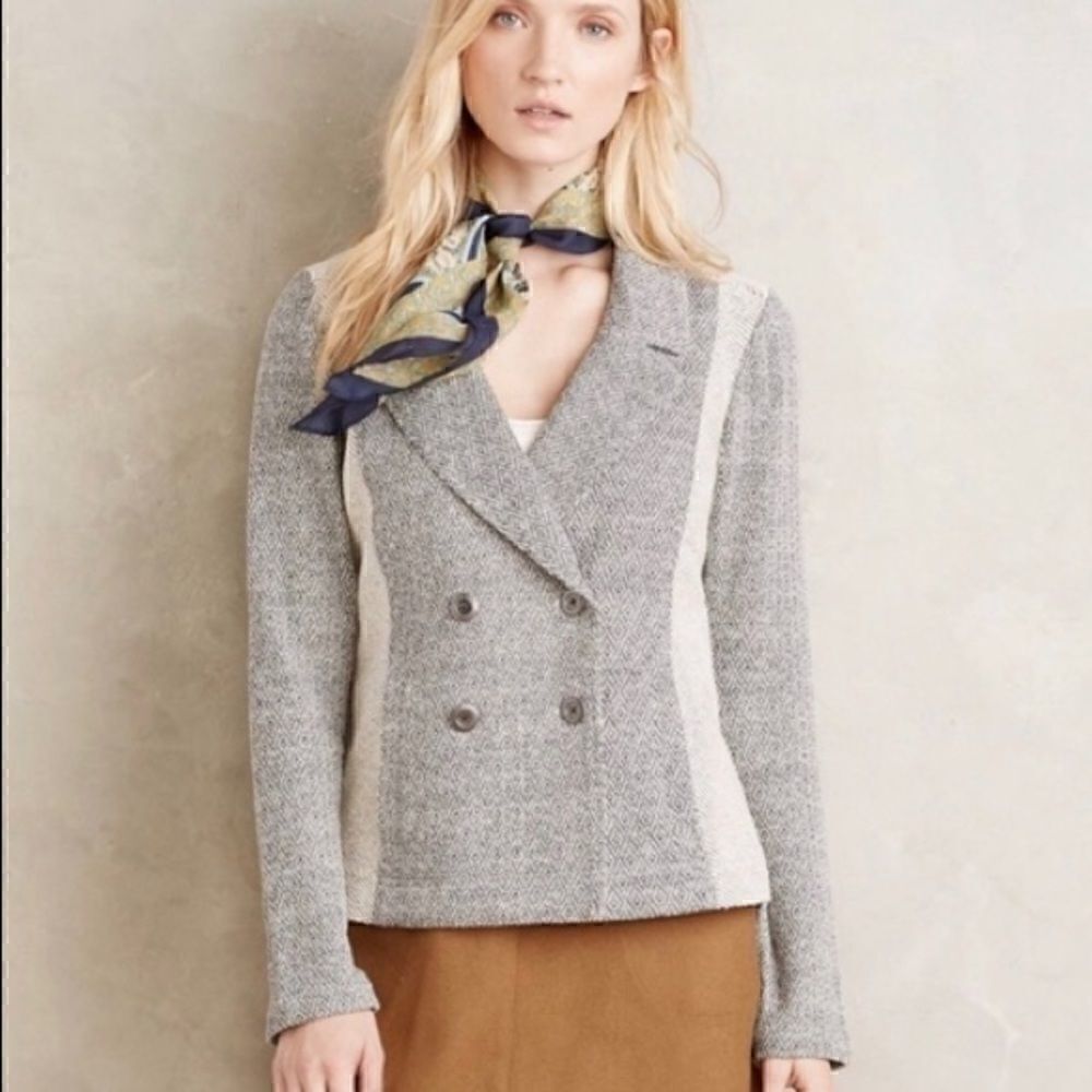 Anthro | Saturday Sunday Milica Gray Knit Blazer